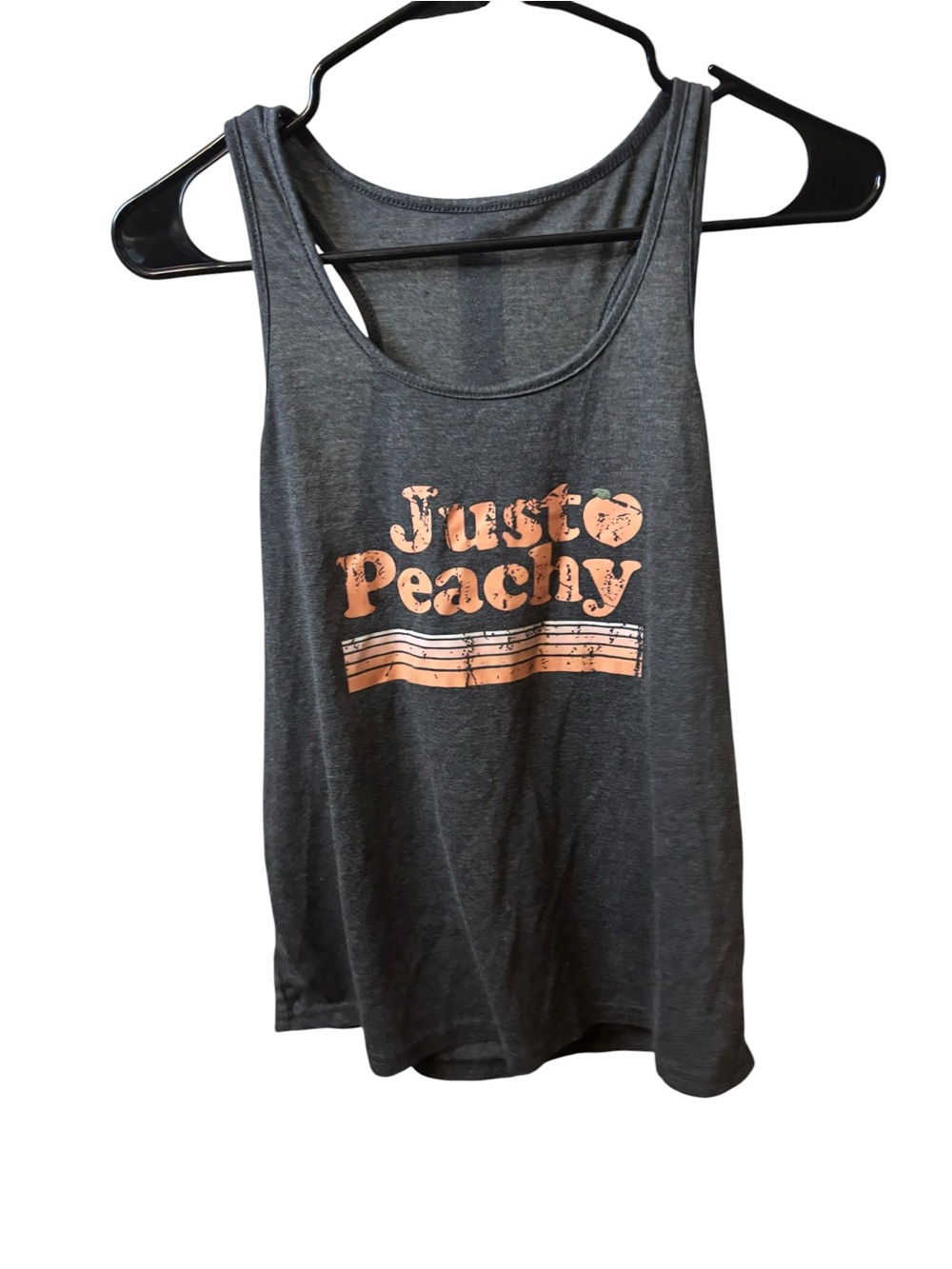 SHEIN Charcoal Tank Top with Peach Graphic - Picture 2 of 5